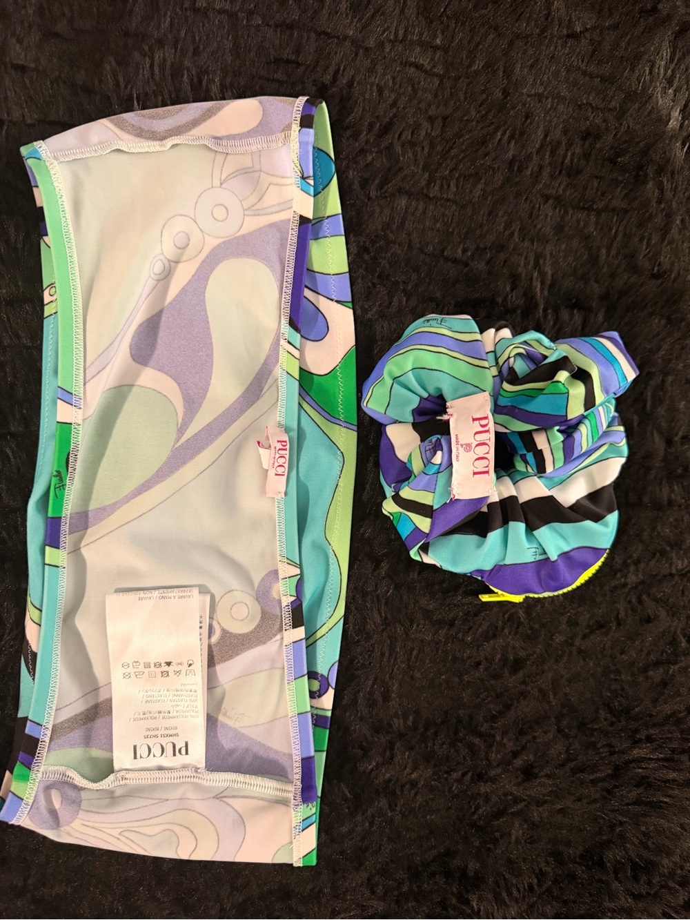 Emilio Pucci Bandeau Bikini Top & Matching Scrunchie Set - Picture 5 of 6